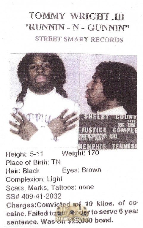 Tommy Wright III - Runnin -N- Gunnin: Cassette Tape | Rap Music Guide